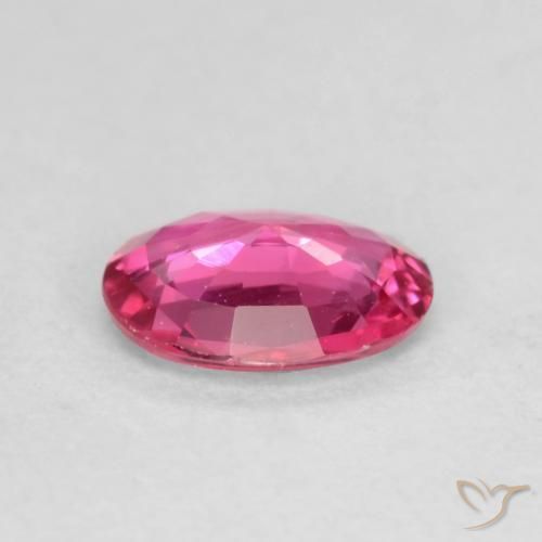 Zafiro Rosado oscuro medio natural de 0.42 ct, Ovalada, VS
