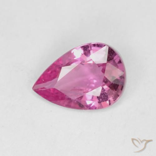 Zafiro Rosado púrpura real natural de 0.49 ct, En forma de pera, VS