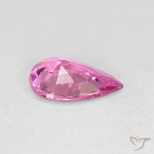 Zafiro Rosado púrpura real natural de 0.49 ct, En forma de pera, VS