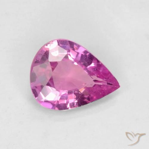 Zafiro Rosado púrpura natural de 0.54 ct, En forma de pera, VS