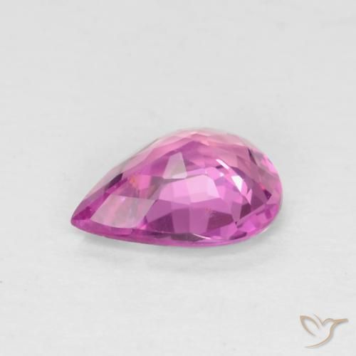 Zafiro Rosado púrpura natural de 0.54 ct, En forma de pera, VS