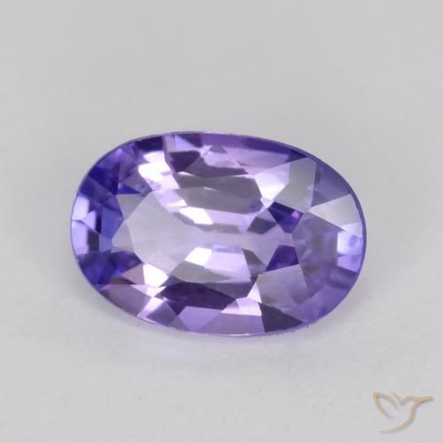 Zafiro Púrpura oscuro natural de 0.55 ct, Ovalada, VS