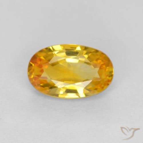 0.72ct Natural Naranja dorado intenso Zafiro, Ovalada, VVS-VS