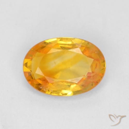 0.70ct Natural Dorado medio Zafiro, Ovalada, VS