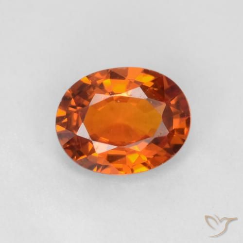0.58ct Natural Naranja oscuro Zafiro, Ovalada, VVS-VS