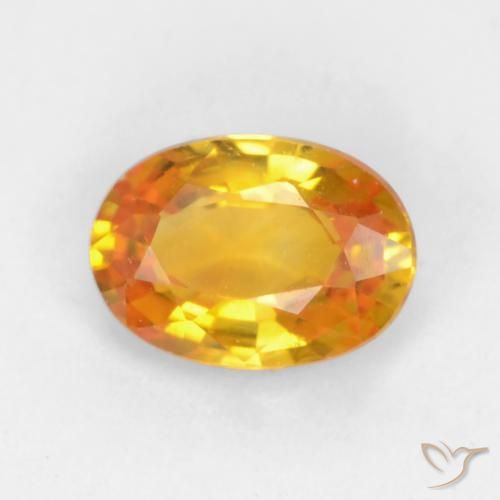 0.58ct Natural Dorado naranja claro medio Zafiro, Ovalada, VVS-VS