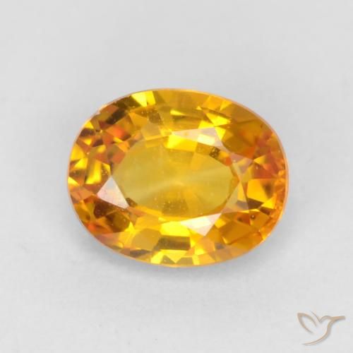 0.59ct Natural Dorado naranja intenso Zafiro, Ovalada, VVS-VS