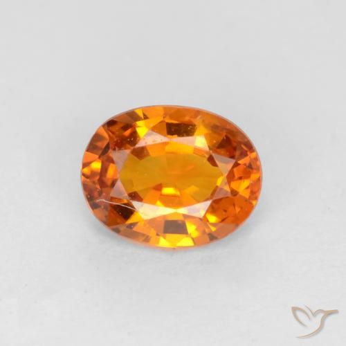 0.57ct Natural Naranja albaricoque Zafiro, Ovalada, VS