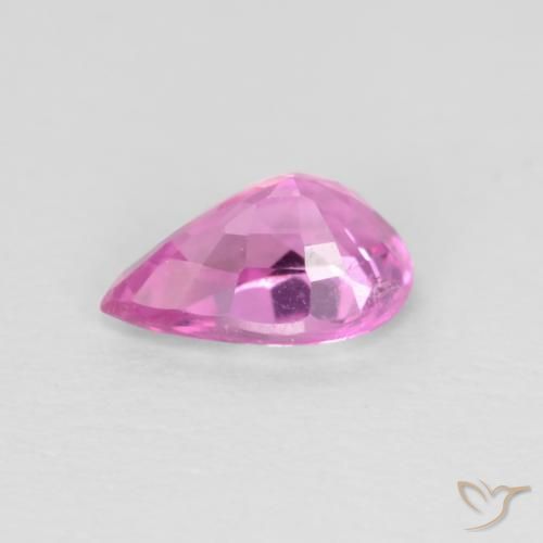 Zafiro Púrpura medio natural de 0.50 ct, En forma de pera, VS