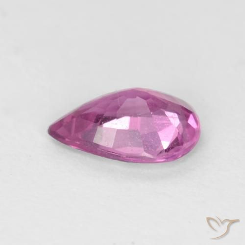 Zafiro Rosado púrpura real natural de 0.44 ct, En forma de pera, VS