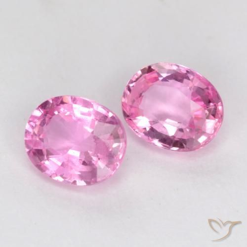 Gemas de Zafiro Rosado medio natural de 0.88 ct, Ovalada, VS-SI