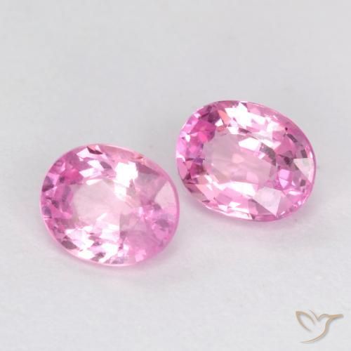Gemas de Zafiro Rosado medio natural de 0.90 ct, Ovalada, VS-SI