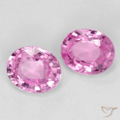 Gemas de Zafiro Rosado medio natural de 0.84 ct, Ovalada, VS