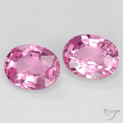 Gemas de Zafiro Rosado medio natural de 0.78 ct, Ovalada, VS