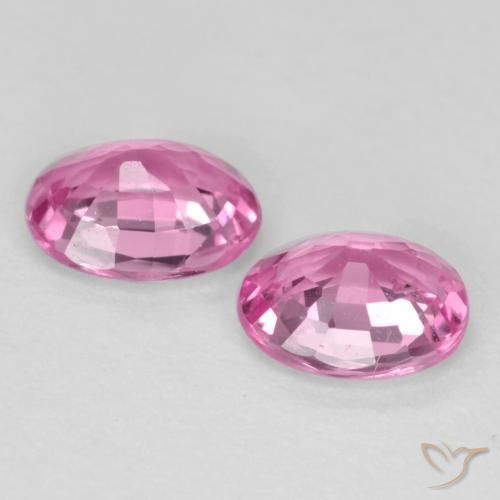 Gemas de Zafiro Rosado medio natural de 0.78 ct, Ovalada, VS