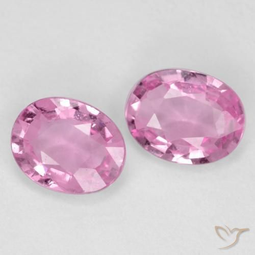 Gemas de Zafiro Rosado medio natural de 0.72 ct, Ovalada, VS