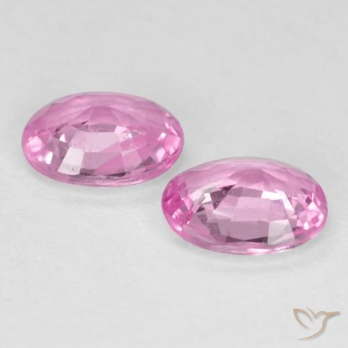 Gemas de Zafiro Rosado medio natural de 0.72 ct, Ovalada, VS