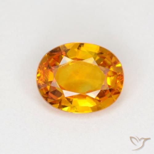 0.72ct Natural Naranja medio Zafiro, Ovalada, VVS-VS