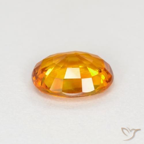 Zafiro Naranja medio natural de 0.72 ct, Ovalada, VVS-VS