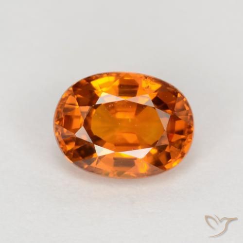 0.72ct Natural Naranja oscuro medio Zafiro, Ovalada, VVS-VS