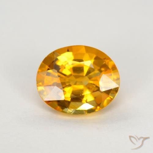 0.74ct Natural Naranja medio Zafiro, Ovalada, VS