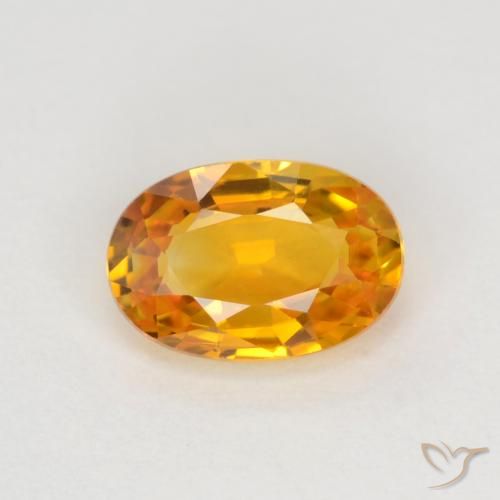 0.72ct Natural Dorado naranja intenso Zafiro, Ovalada, VVS-VS