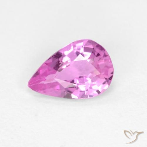 0.46ct Natural Púrpura rosáceo intenso Zafiro, En forma de pera, VVS-VS
