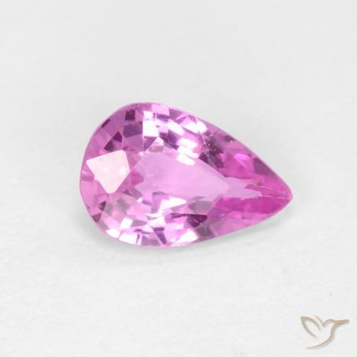 Zafiro Púrpura rosáceo intenso natural de 0.46 ct, En forma de pera, VVS-VS