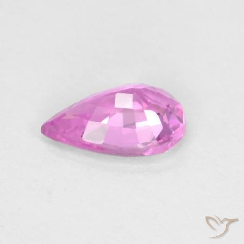 Zafiro Púrpura rosáceo intenso natural de 0.46 ct, En forma de pera, VVS-VS