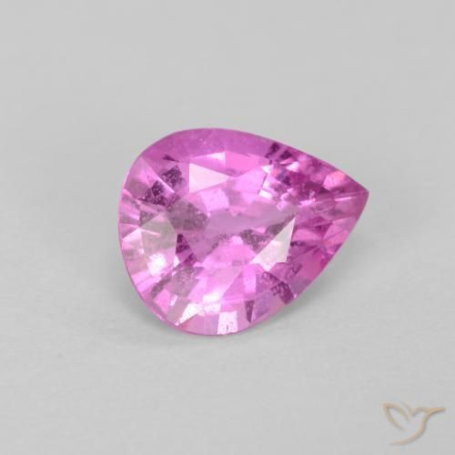Zafiro Púrpura rosado claro natural de 0.50 ct, En forma de pera, VS