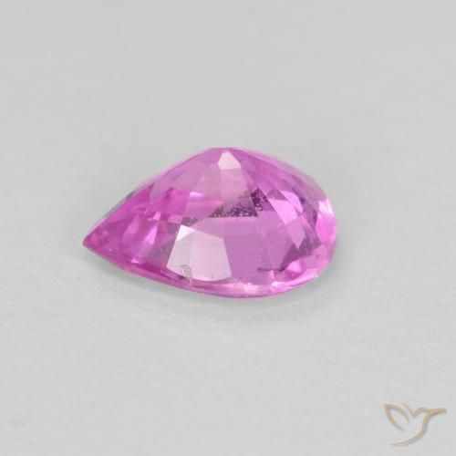 Zafiro Púrpura rosado claro natural de 0.50 ct, En forma de pera, VS