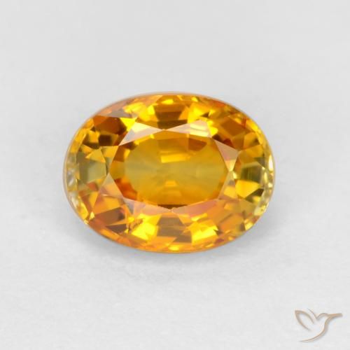 0.72ct Natural Dorado naranja oscuro Zafiro, Ovalada, VS