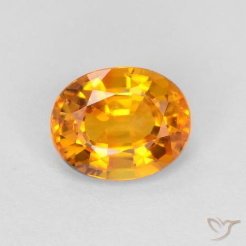 0.72ct Natural Dorado naranja oscuro Zafiro, Ovalada, VVS-VS