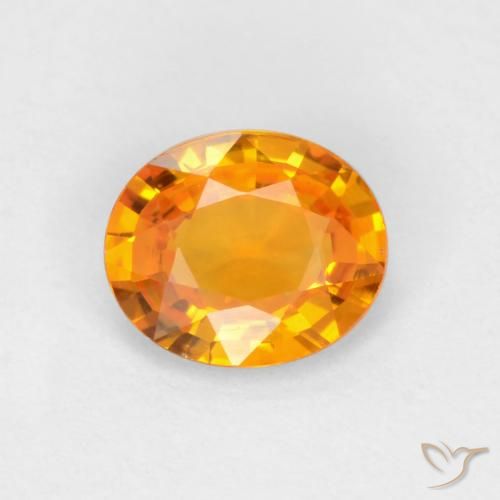 0.49ct Natural Naranja oscuro Zafiro, Ovalada, VVS-VS
