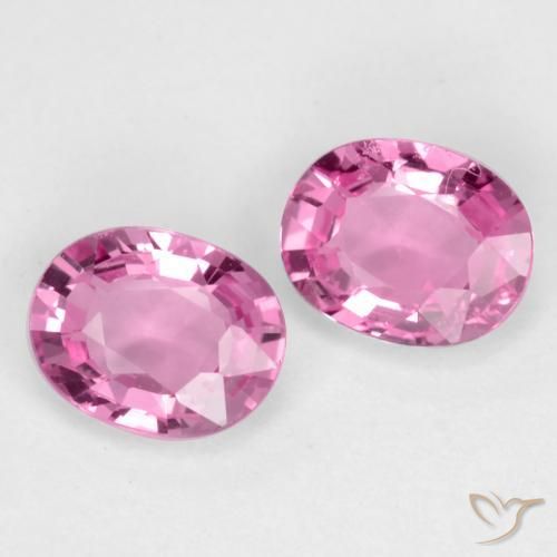 Gemas de Zafiro Rosa oscuro natural de 0.79 ct, Ovalada, VVS-VS
