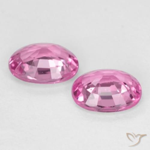 Gemas de Zafiro Rosa oscuro natural de 0.79 ct, Ovalada, VVS-VS