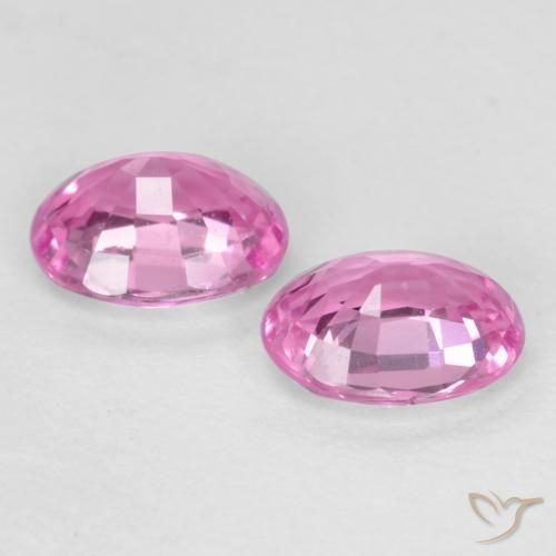 Gemas de Zafiro Rosado medio natural de 0.86 ct, Ovalada, VVS-VS