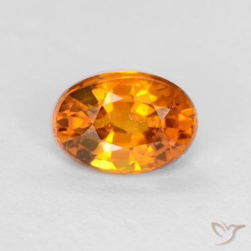 0.59ct Natural Naranja albaricoque Zafiro, Ovalada, VS