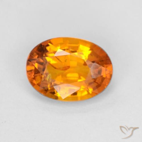 0.70ct Natural Naranja claro Zafiro, Ovalada, VS
