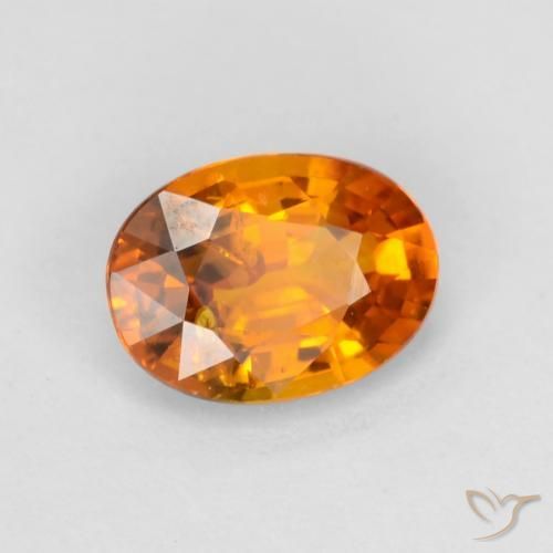 Zafiro Naranja claro natural de 0.70 ct, Ovalada, VS