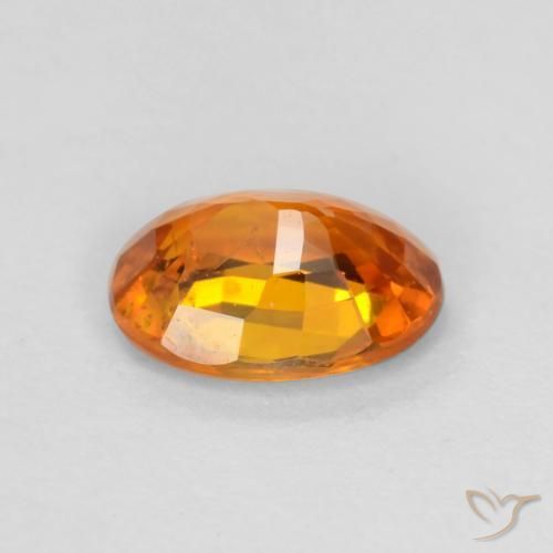 Zafiro Naranja claro natural de 0.70 ct, Ovalada, VS