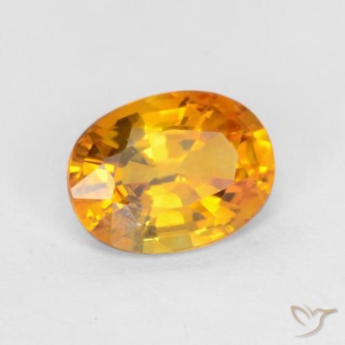 Zafiro Naranja claro natural de 0.78 ct, Ovalada, VS