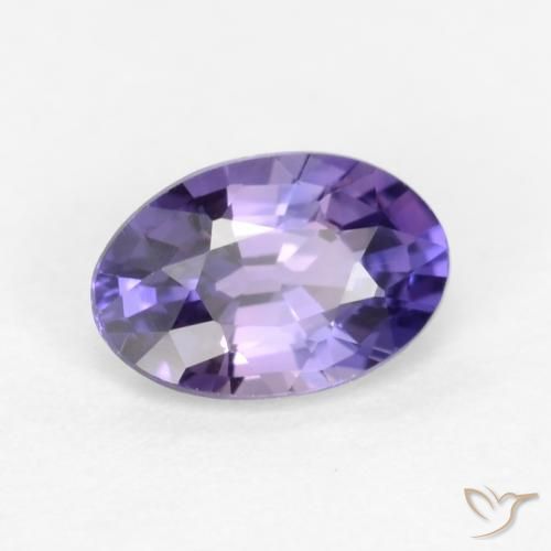 Zafiro Púrpura oscuro natural de 0.53 ct, Ovalada, VVS-VS