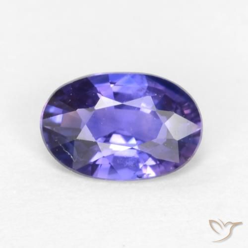 0.51ct Natural Púrpura oscuro Zafiro, Ovalada, VS-SI