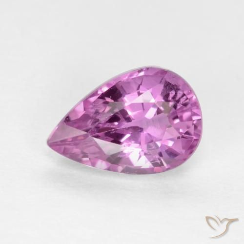 0.60ct Natural Púrpura claro medio Zafiro, En forma de pera, VS