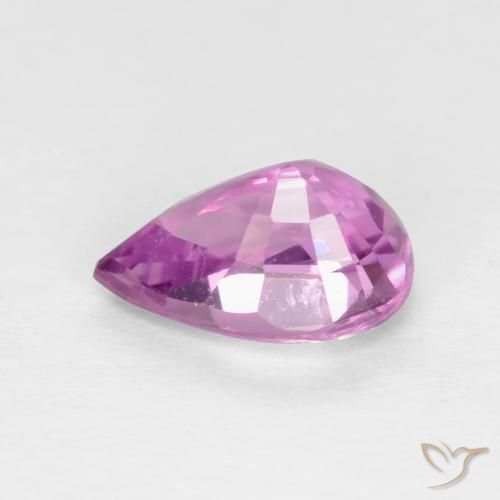 Zafiro Púrpura claro medio natural de 0.60 ct, En forma de pera, VS