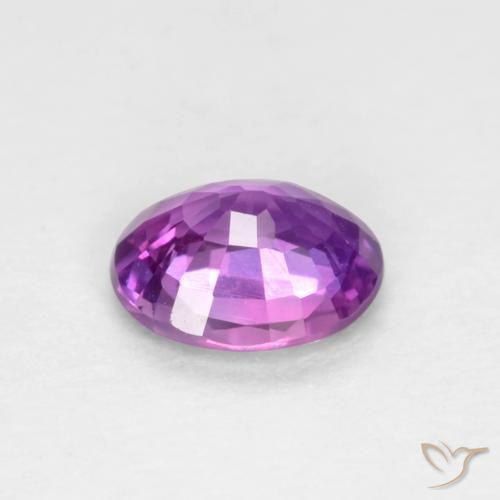 Zafiro Púrpura intenso natural de 0.39 ct, Ovalada, VS