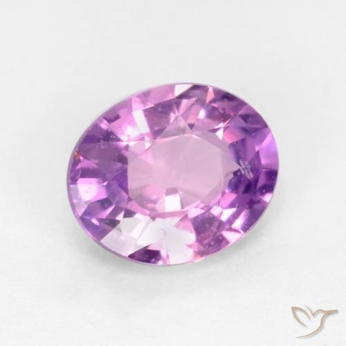 Zafiro Púrpura medio natural de 0.54 ct, Ovalada, VS