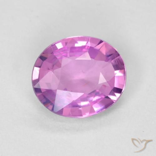 0.49ct Natural Púrpura rosáceo intenso Zafiro, Ovalada, VVS-VS