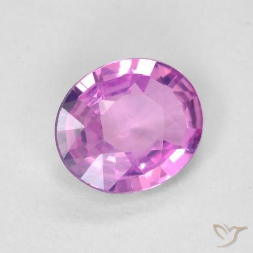 Zafiro Púrpura rosáceo intenso natural de 0.49 ct, Ovalada, VVS-VS